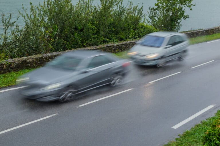 Car tailgating at high speeds